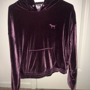 Pink burgundy velvet sweater